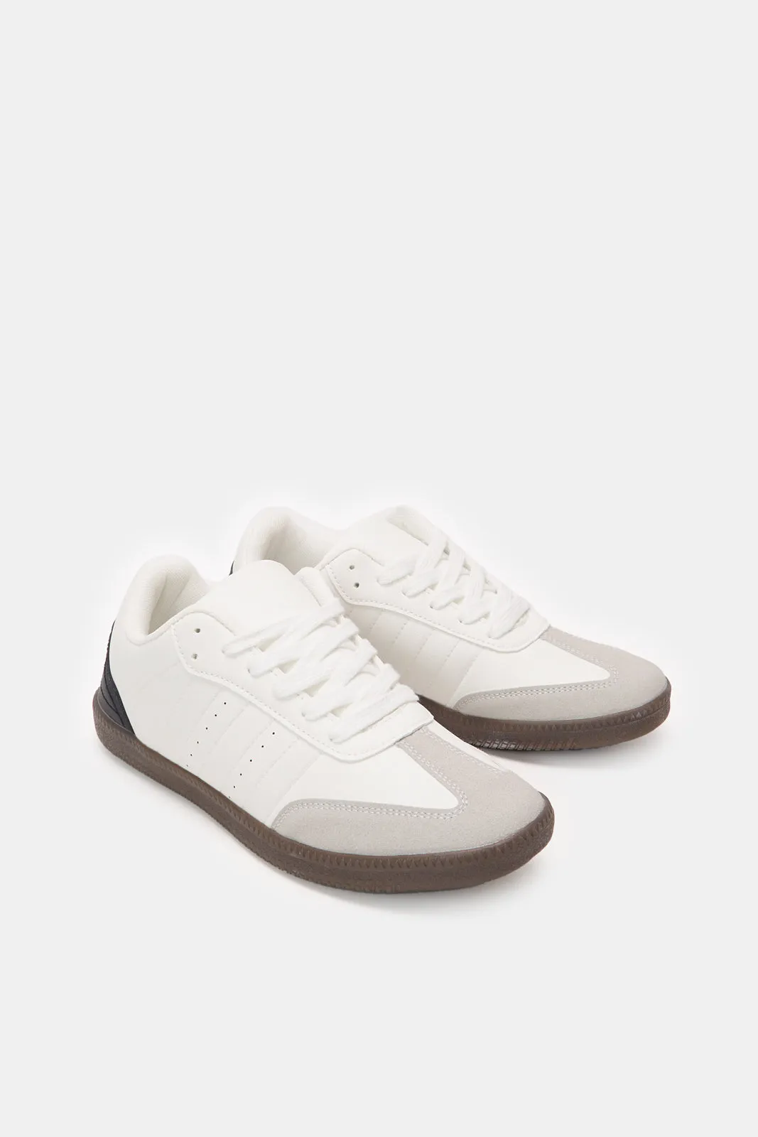 Herren Sneaker aus beigem Material im Block-Design