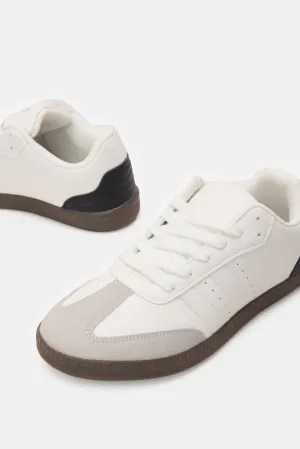 Herren Sneaker aus beigem Material im Block-Design