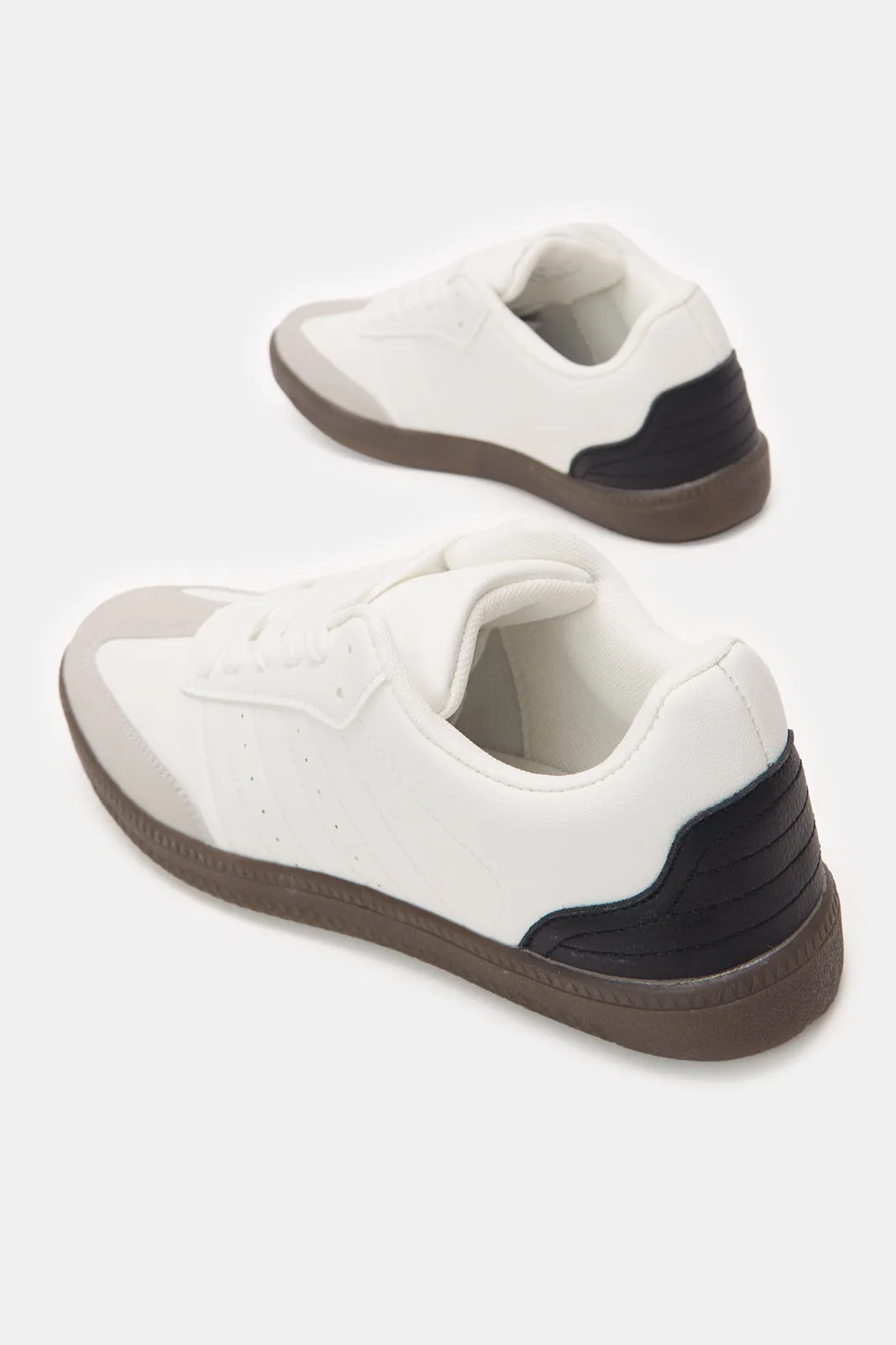 Herren Sneaker aus beigem Material im Block-Design