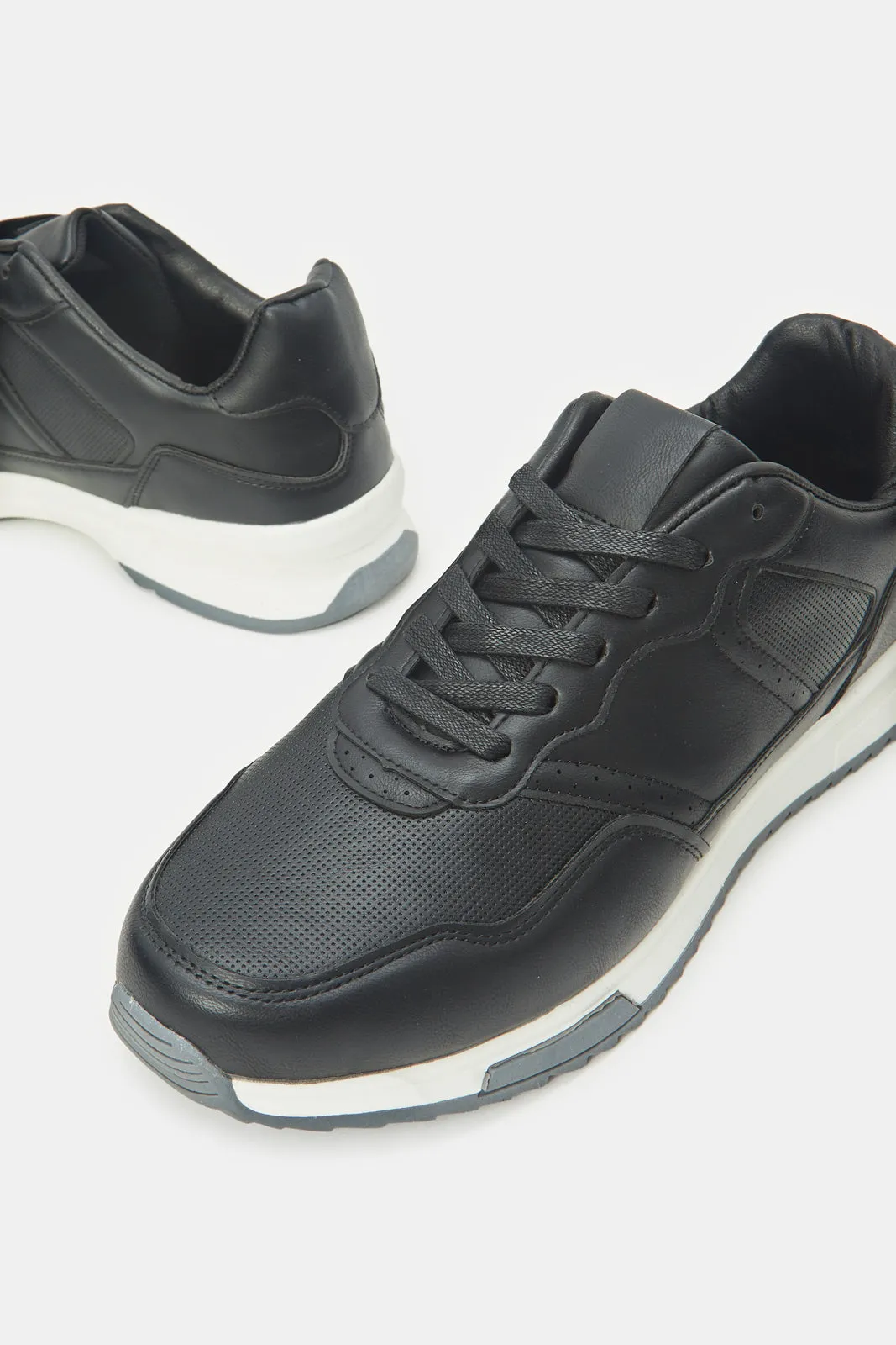 Herren Sneakers aus schwarzem Material Block