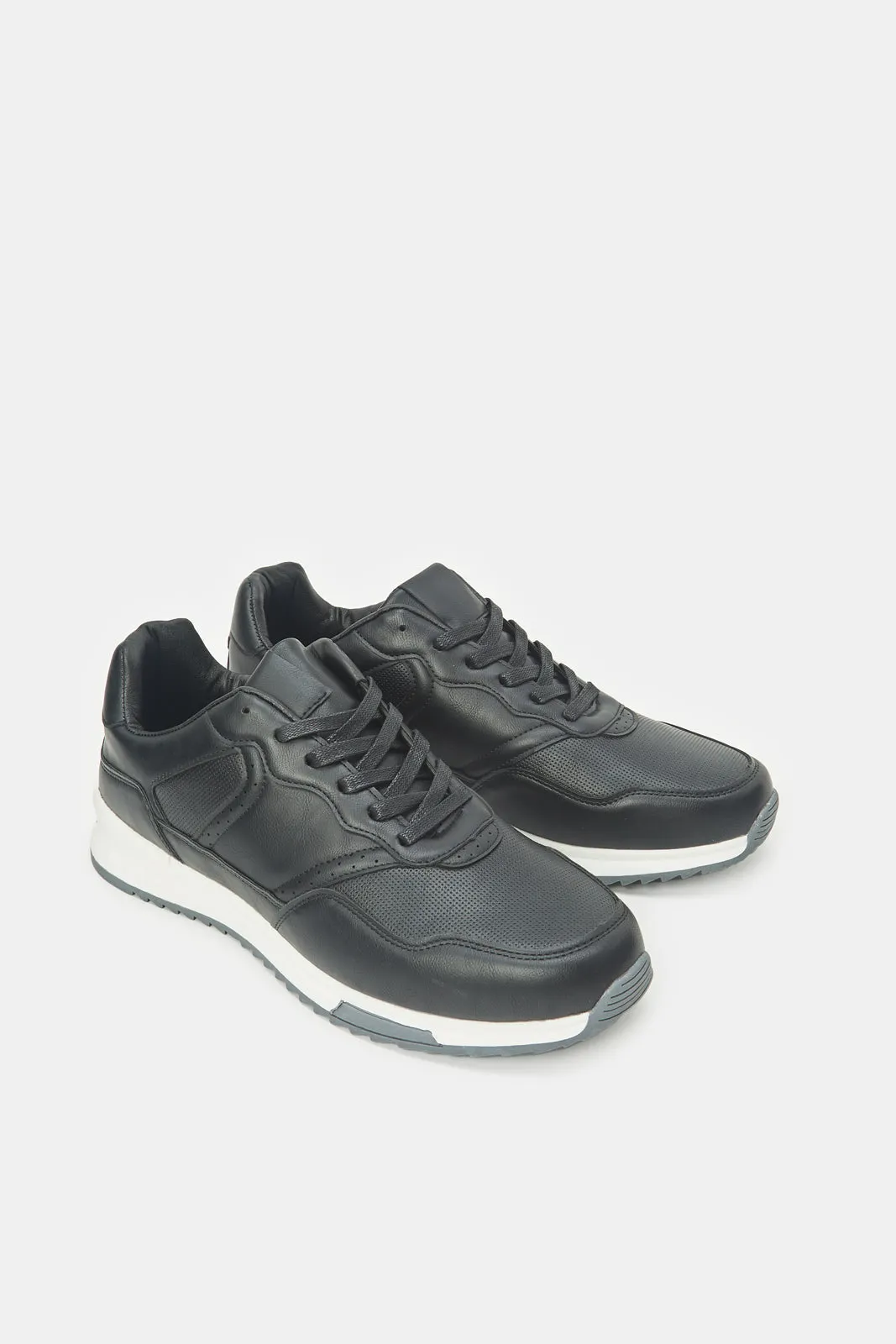 Herren Sneakers aus schwarzem Material Block