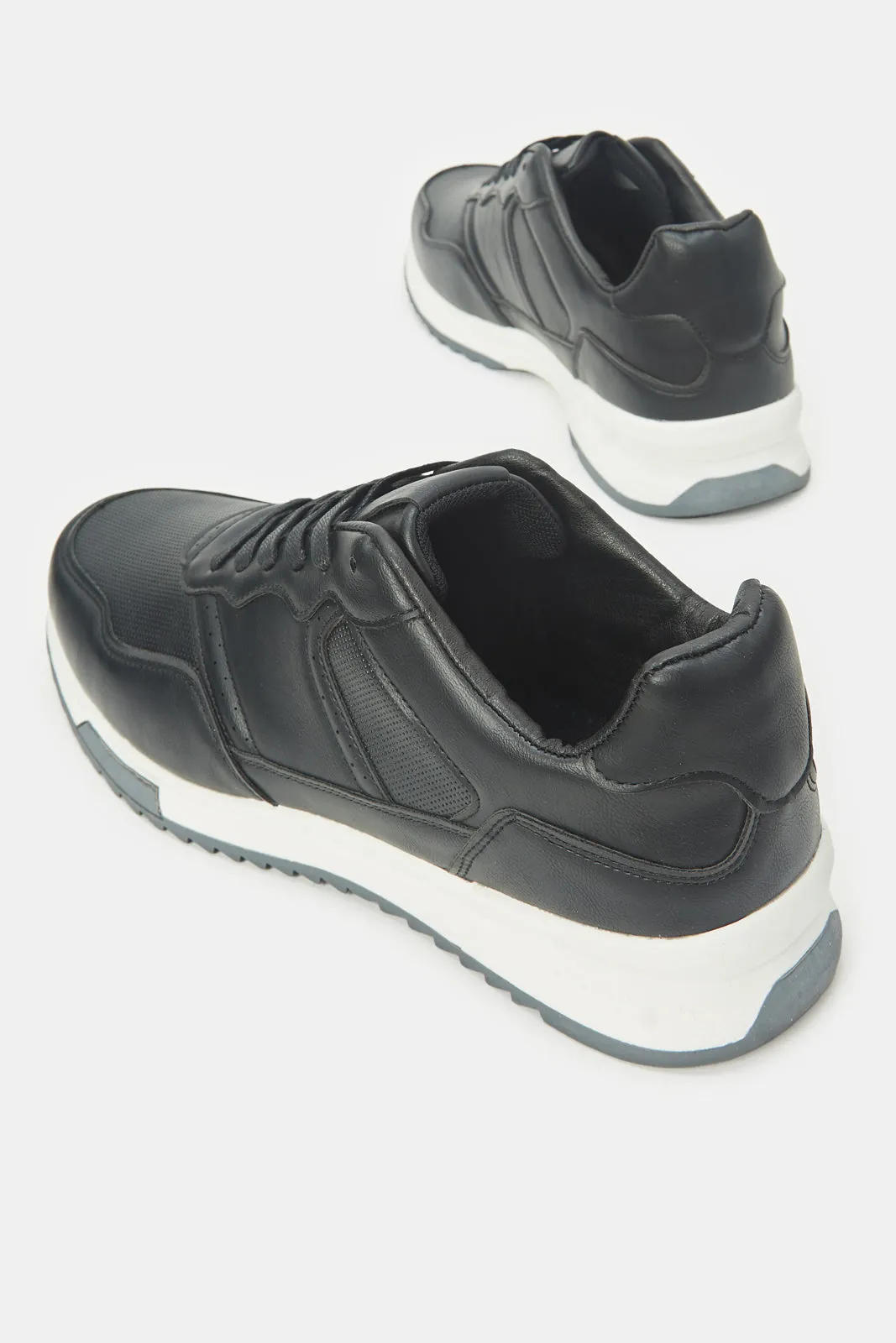Herren Sneakers aus schwarzem Material Block