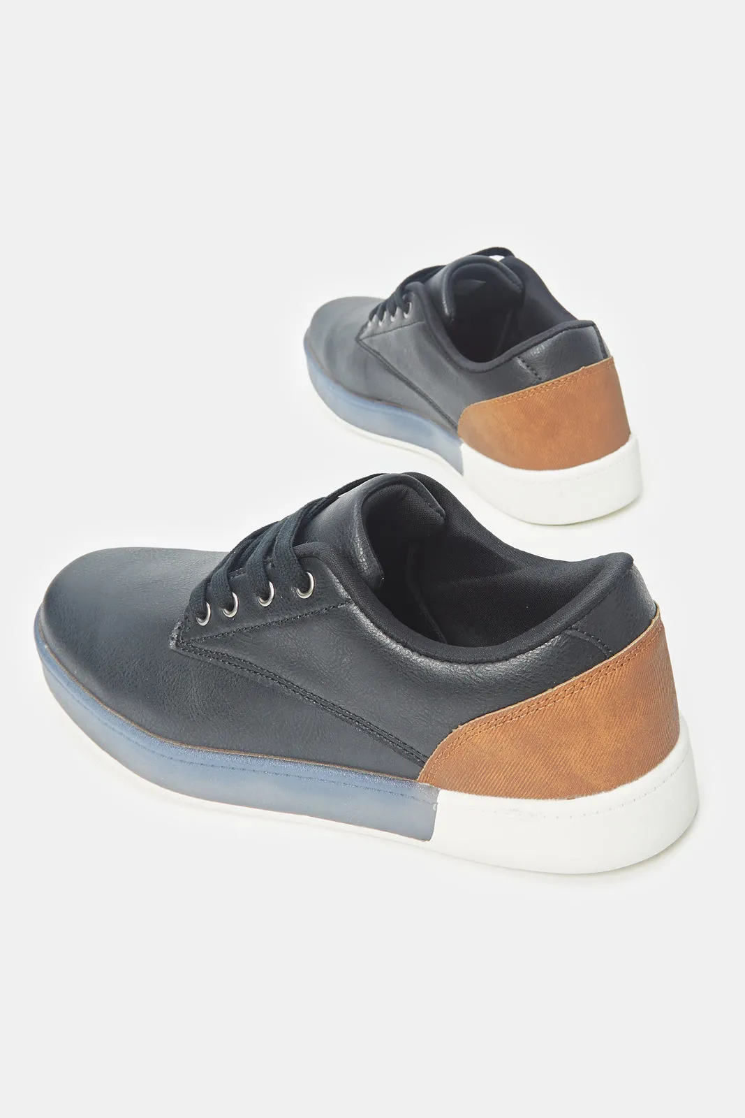 Herren schwarze einfache Sneakers