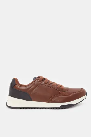Herren Sneakers aus braunem Materialblock