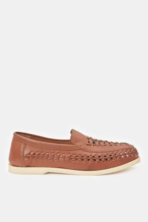 Herren Braune Gewebte Loafers