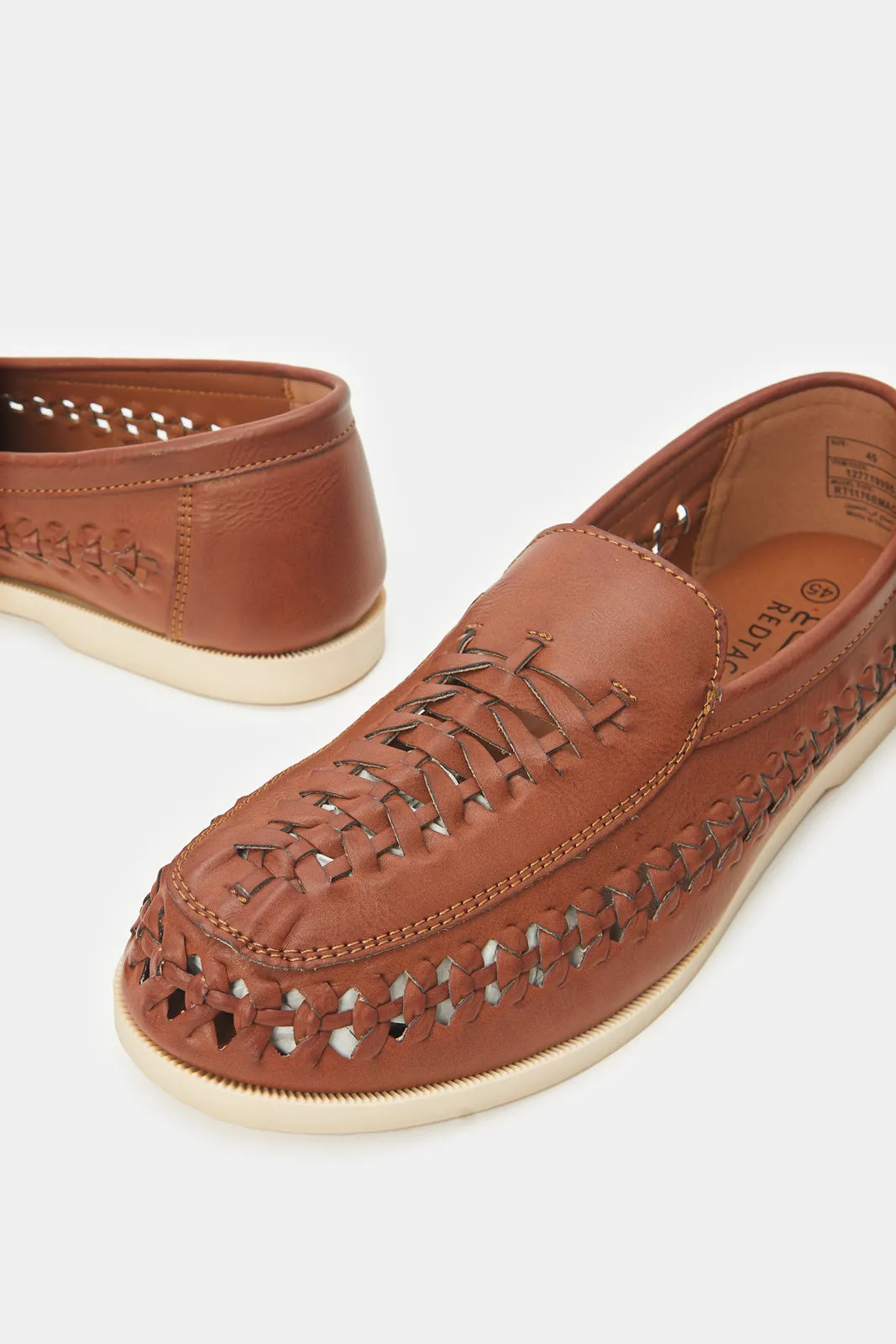 Herren Braune Gewebte Loafers