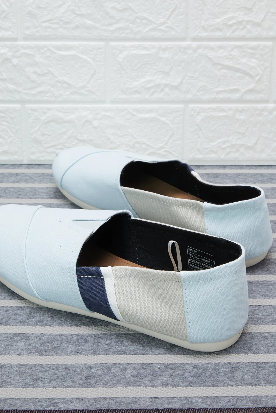 Herren Grauer Material Block Schlupfschuh