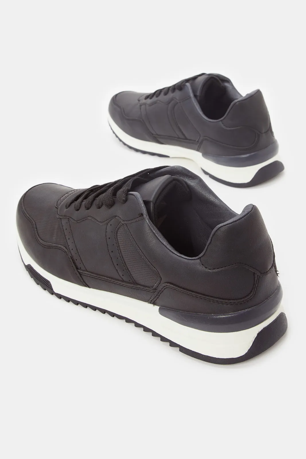 Herren Navy Material Block Sneaker