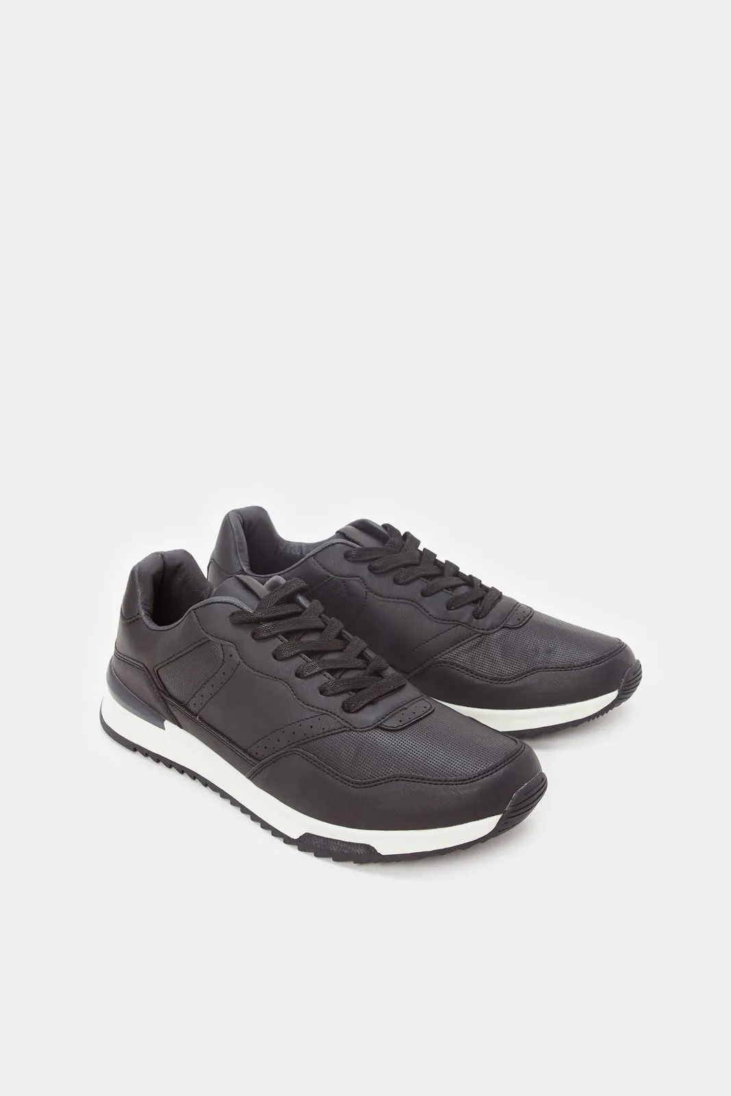 Herren Navy Material Block Sneaker