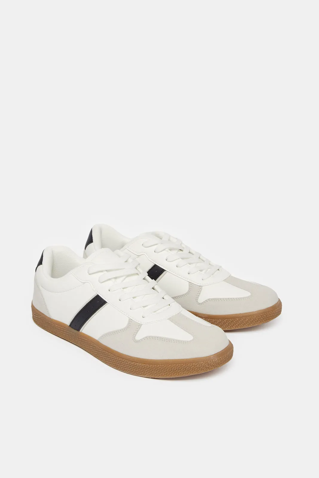 Herren Sneakers aus weißem Materialblock