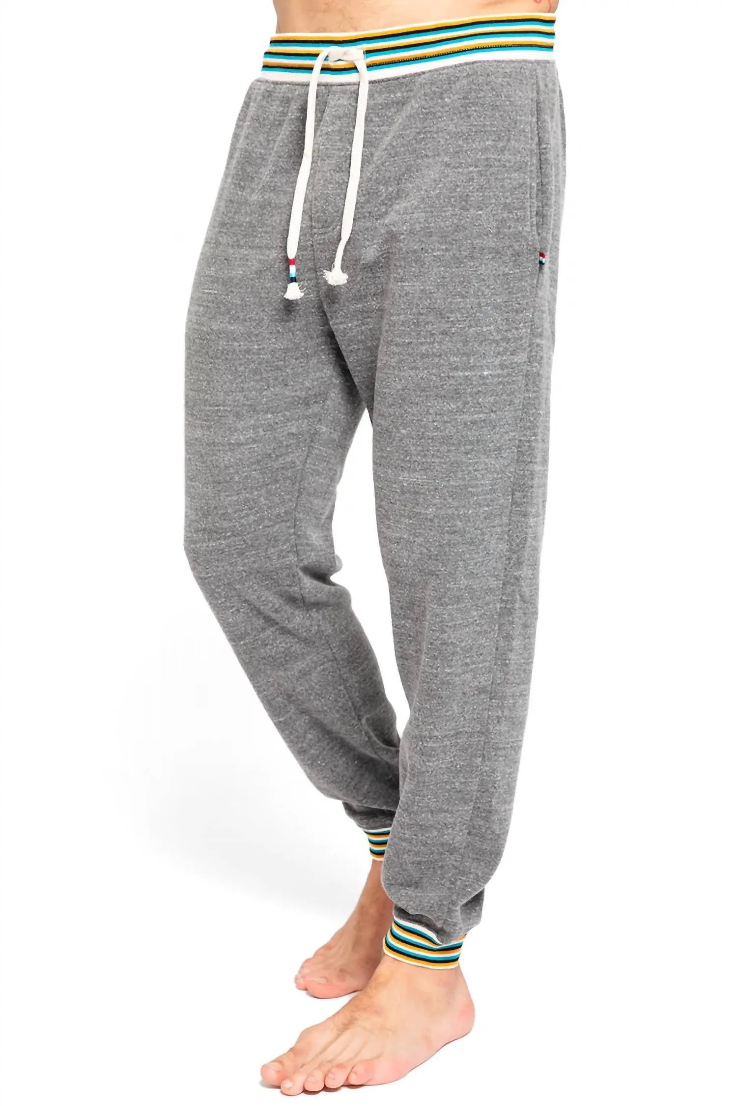 Herren Marigold Streifen Jogger in Heather Grau