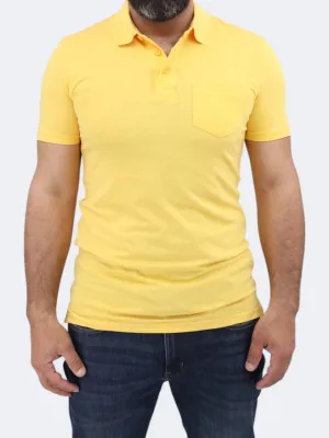Herren Polo-Shirt mit seitlicher Tasche, Gelb