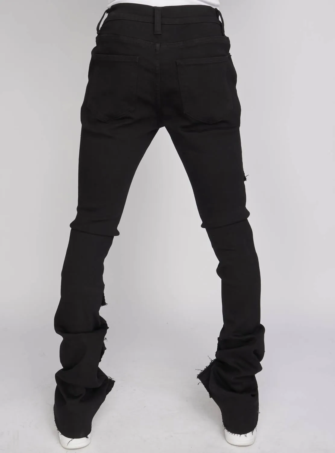 Herren Super Stacked Cargo Jeans in Tiefschwarz