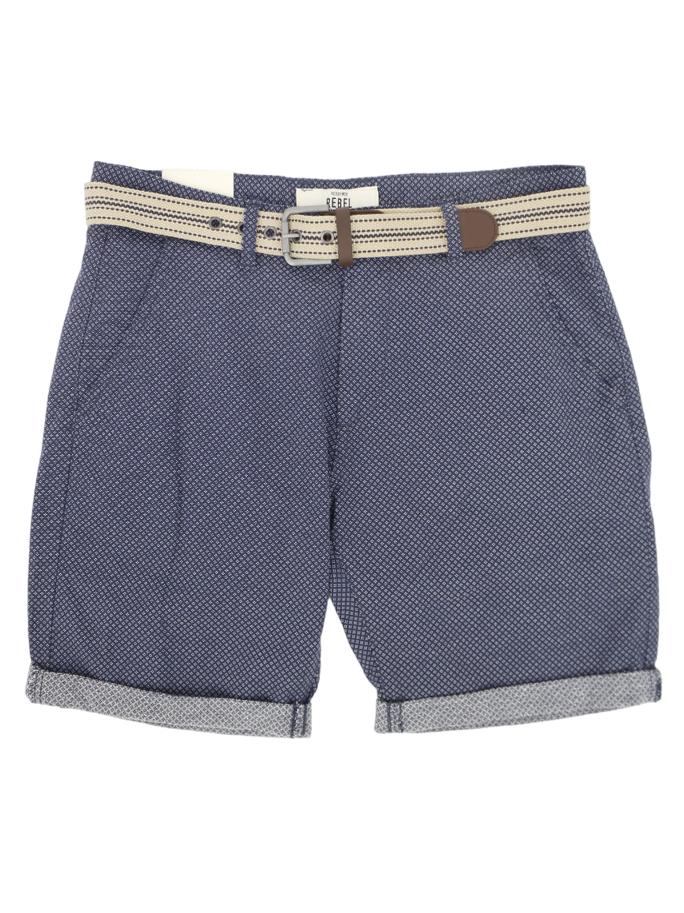 Herren Kurzshirt mit Struktur, Marineblau