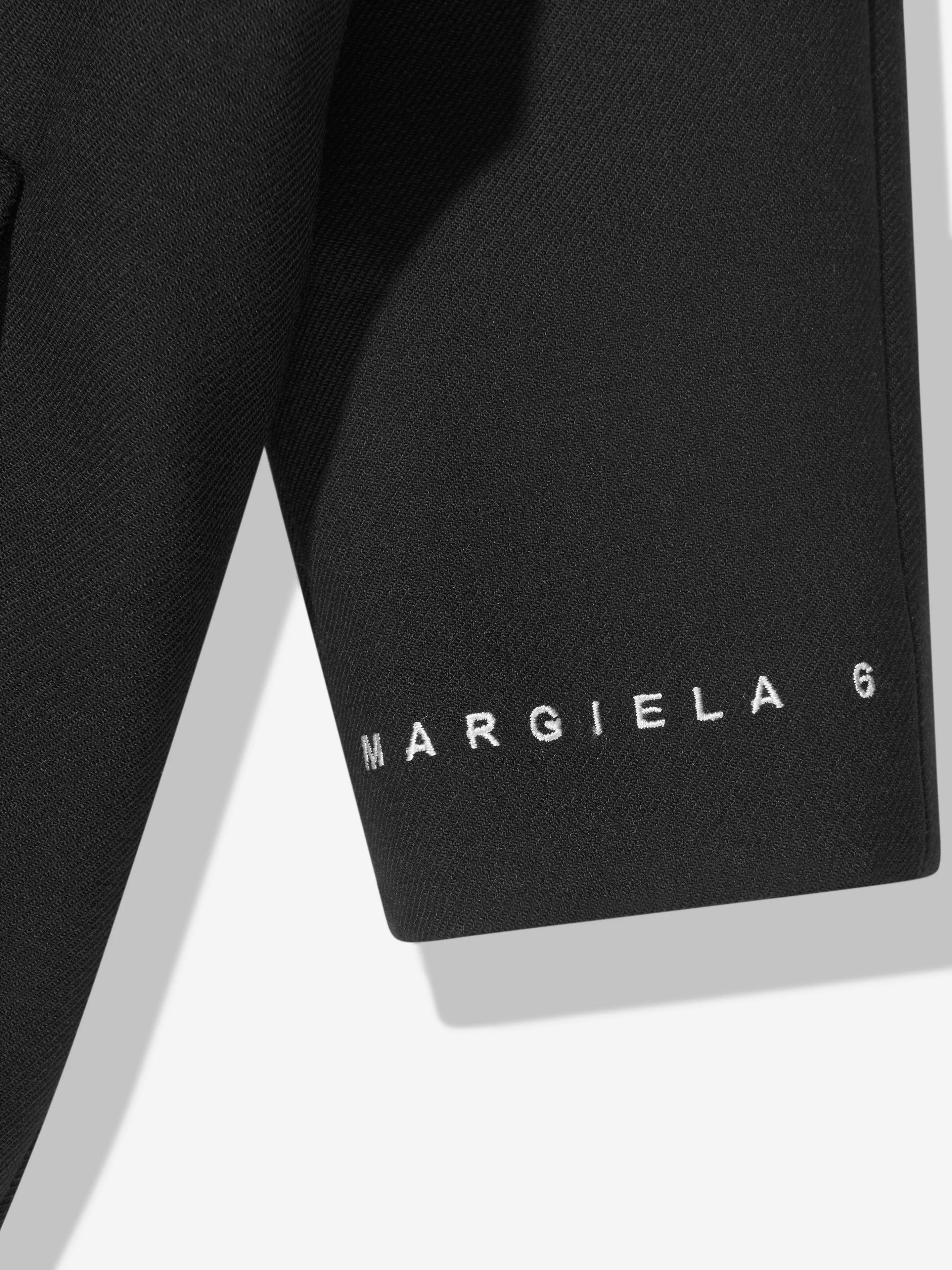 MM6 Maison Margiela Kinder Wollmantel mit Rückenlogo