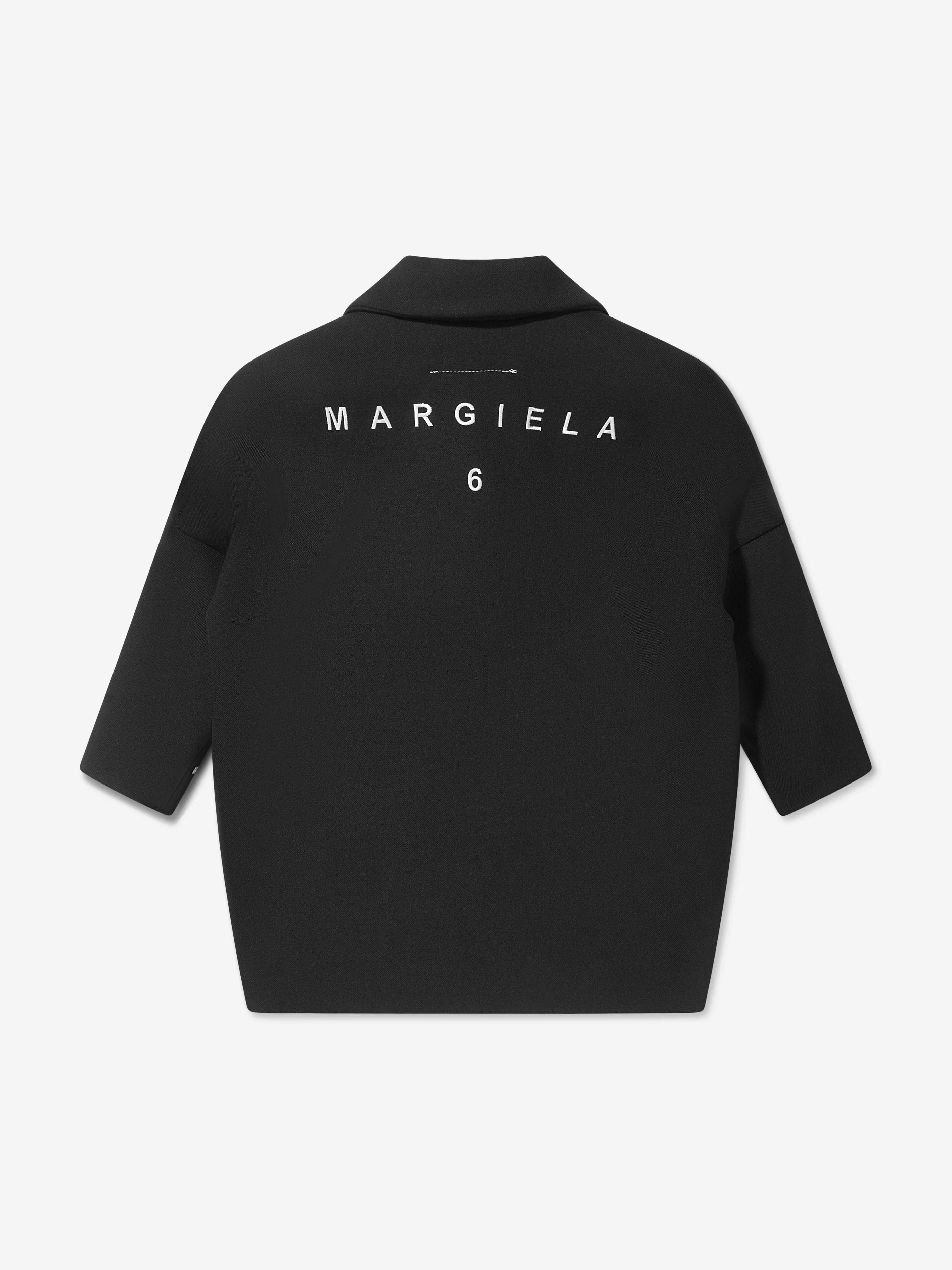 MM6 Maison Margiela Kinder Wollmantel mit Rückenlogo