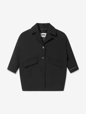 MM6 Maison Margiela Kinder Wollmantel mit Rückenlogo