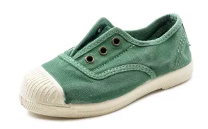 Natural World Eco: Elastische Kindersneakers - Olivgrün
