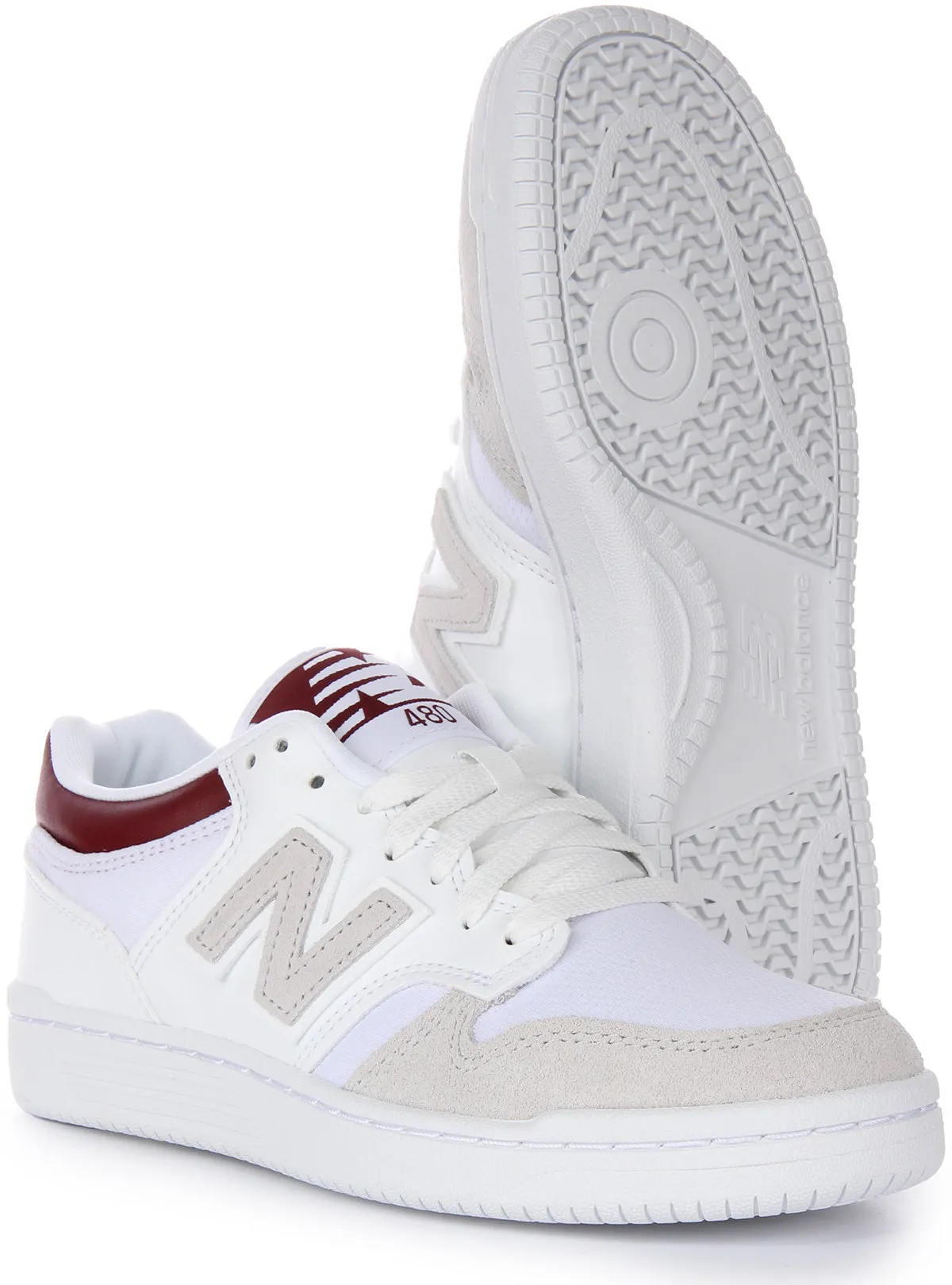 New Balance BB 480LKB in Weiß Rot für Herren Schuhe New Balance