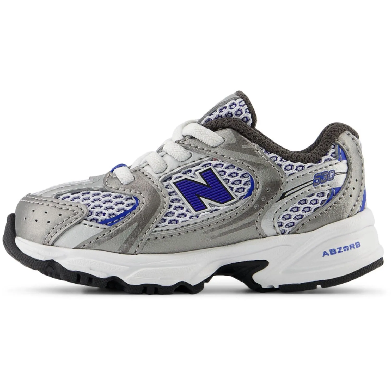New Balance Dunkles Silber Metallic New Balance 530 Kinder Bungee-Schnürung Babykids_New-Balance