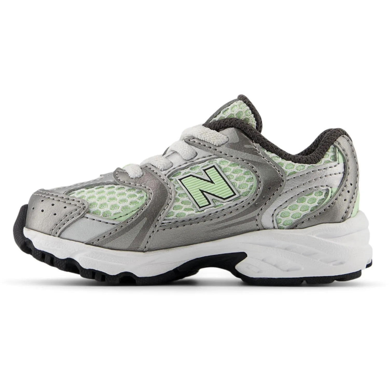 New Balance Dunkles Silber Metallic New Balance 530 Kinder Bungee-Schnürsenkel Baby/Kinder_New-Balance