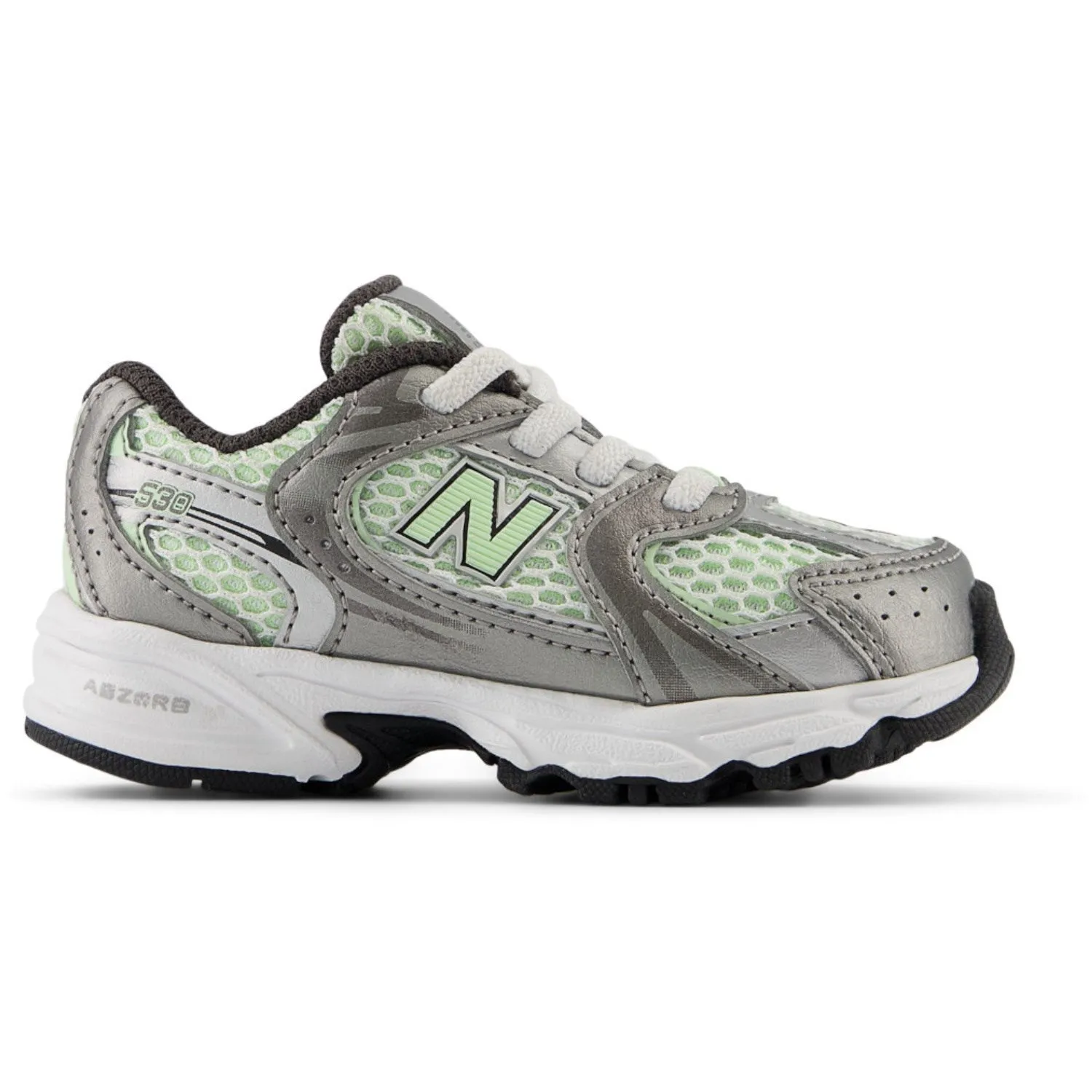 New Balance Dunkles Silber Metallic New Balance 530 Kinder Bungee-Schnürsenkel Baby/Kinder_New-Balance