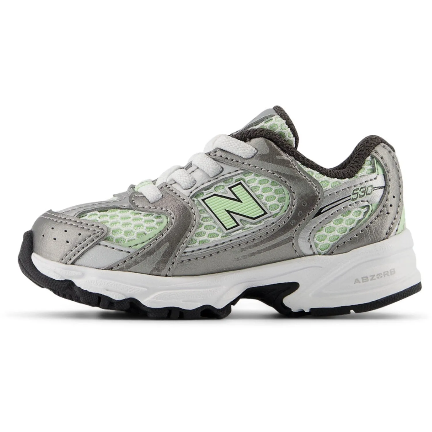 New Balance Dunkles Silber Metallic New Balance 530 Kinder Bungee-Schnürsenkel Baby/Kinder_New-Balance