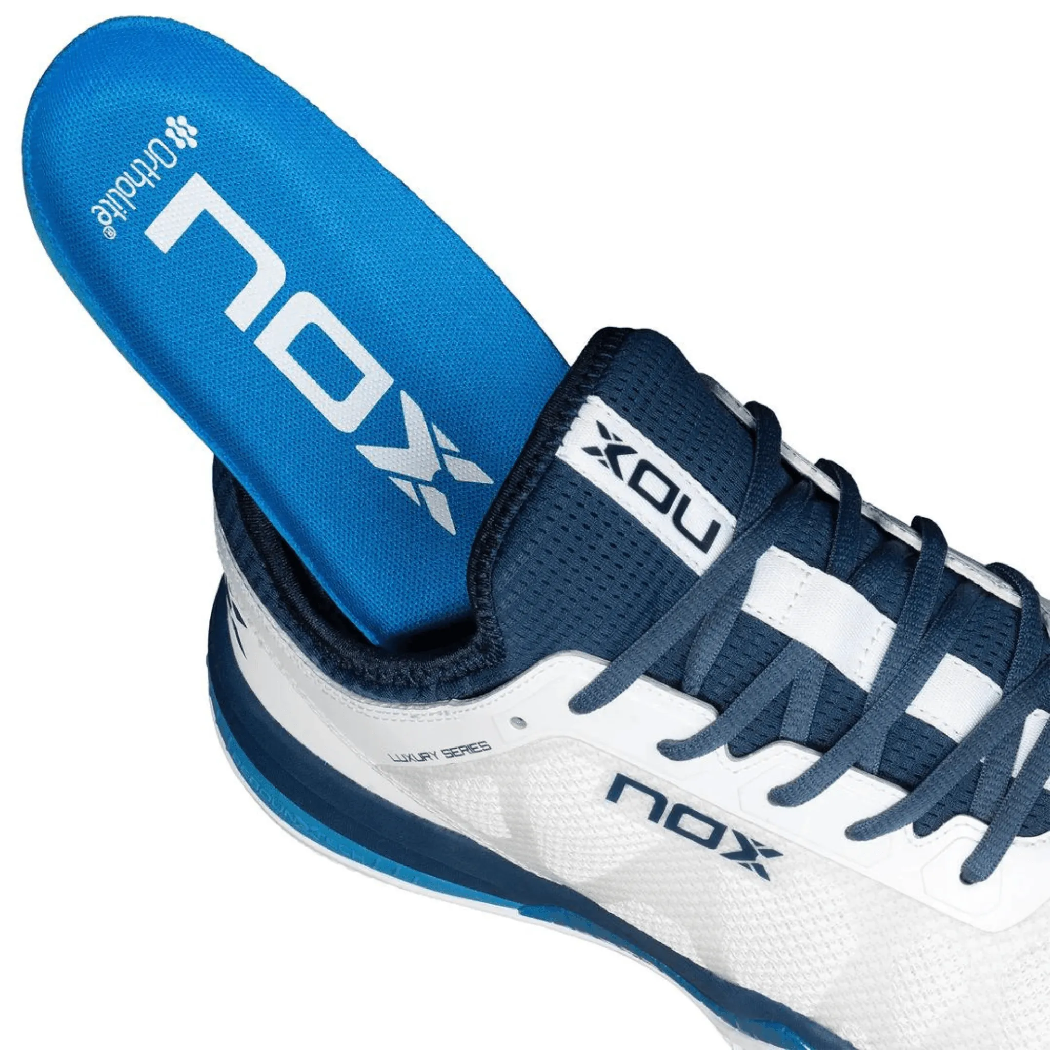 NOX NERBO WEIß/SCHWEDISCH BLAU PADEL-SCHUHE