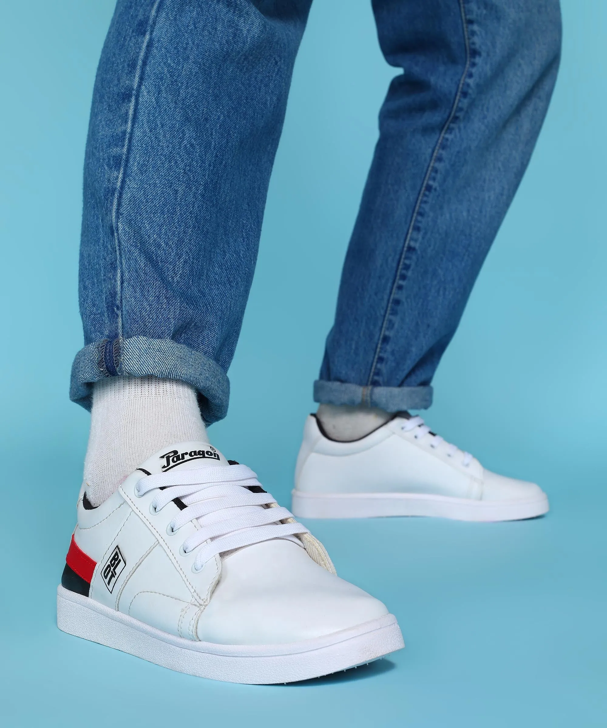 Paragon K1017G Herren Freizeitschuhe | Stilvolle Gehschuhe für den Outdoor-Einsatz im Alltag | Schickes & modisches Design | Bequeme gepolsterte Sohlen Weiß