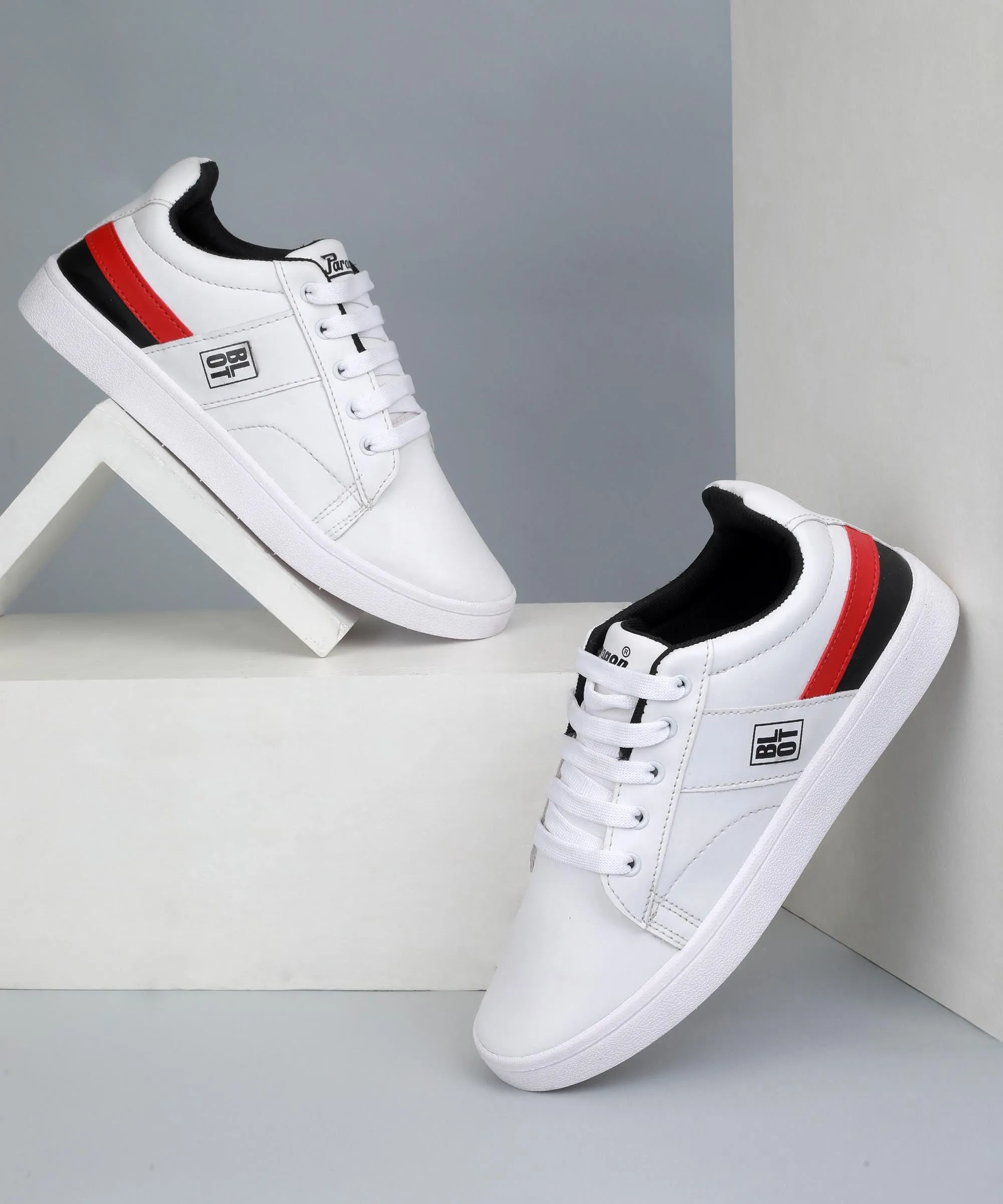 Paragon K1017G Herren Freizeitschuhe | Stilvolle Gehschuhe für den Outdoor-Einsatz im Alltag | Schickes & modisches Design | Bequeme gepolsterte Sohlen Weiß