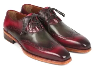 Paul Parkman Schuhe Paul Parkman Goodyear durchgenähte Ghillie-Schnürung Brogues in Grün & Bordeaux