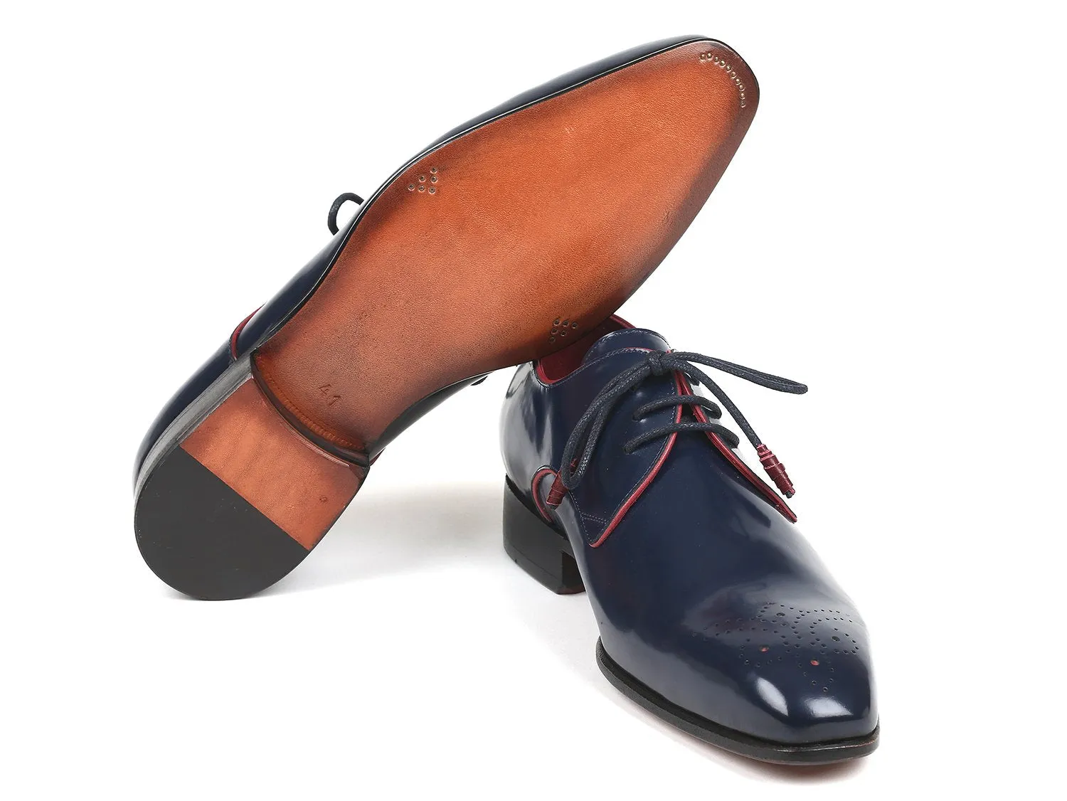 Paul Parkman Schuhe Paul Parkman Medaillon-Zehen Derby-Schuhe in Marineblau