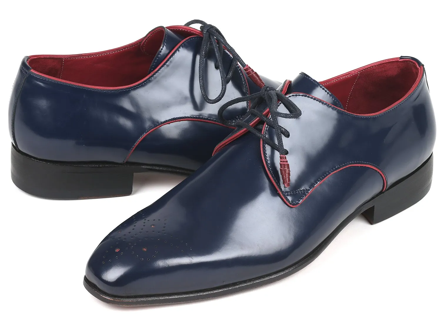 Paul Parkman Schuhe Paul Parkman Medaillon-Zehen Derby-Schuhe in Marineblau