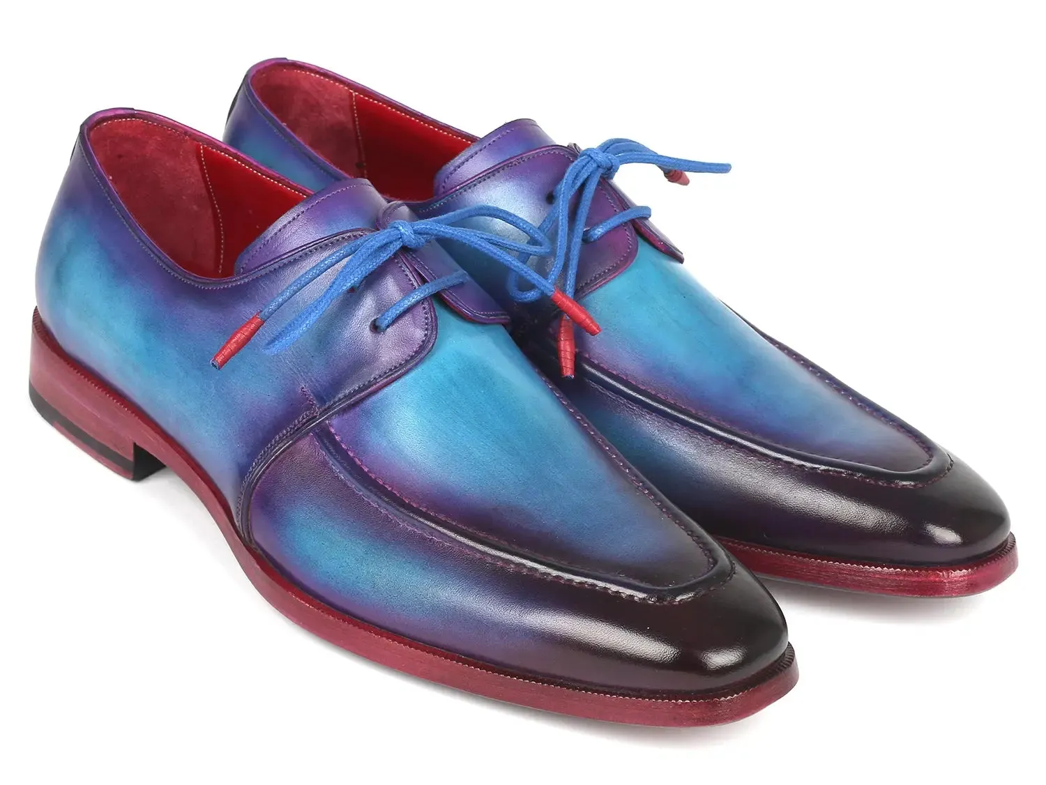 Paul Parkman Schuhe Paul Parkman Herren Schürzchen Derby Schuhe in Türkis & Lila
