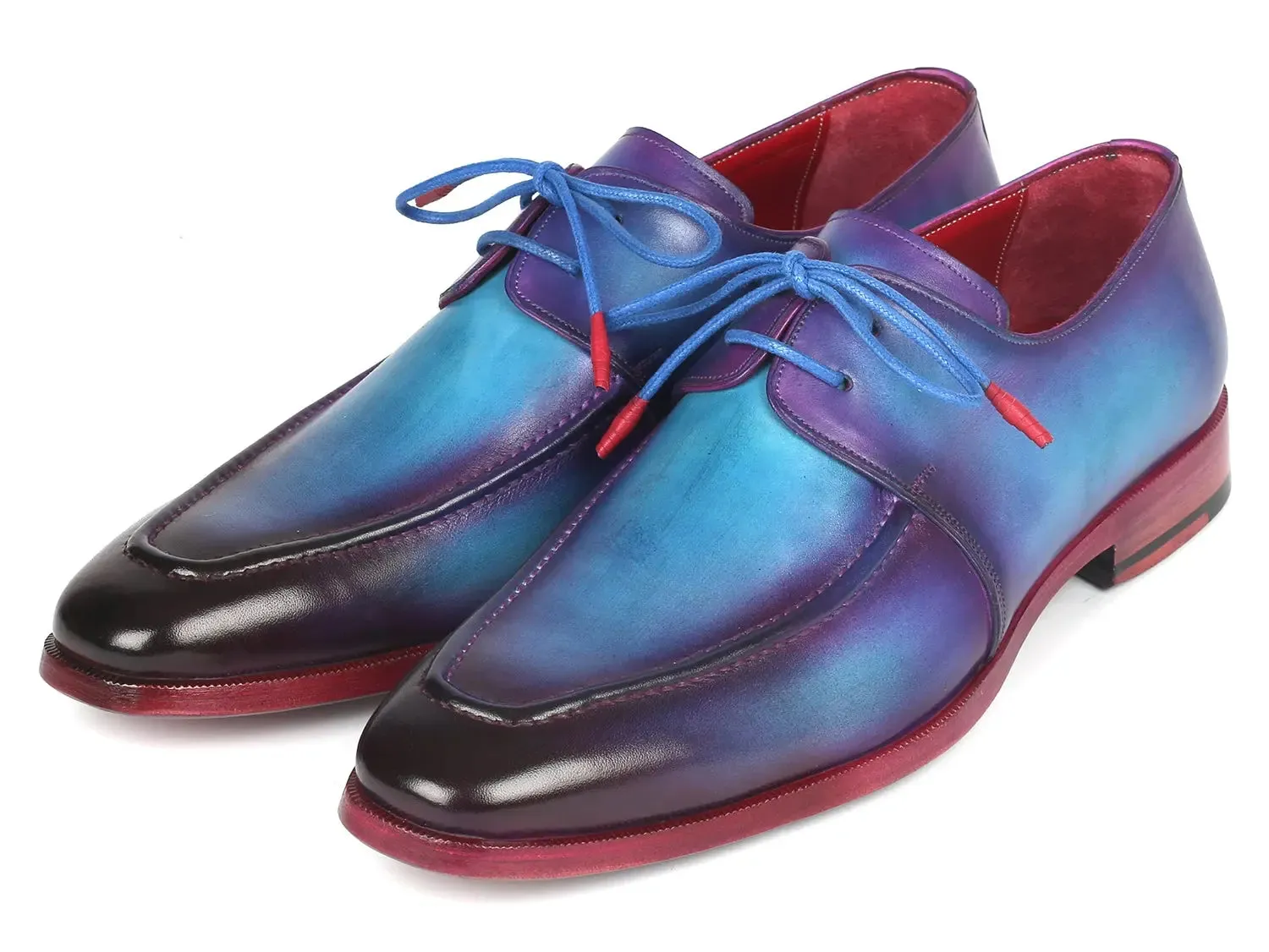 Paul Parkman Schuhe Paul Parkman Herren Schürzchen Derby Schuhe in Türkis & Lila