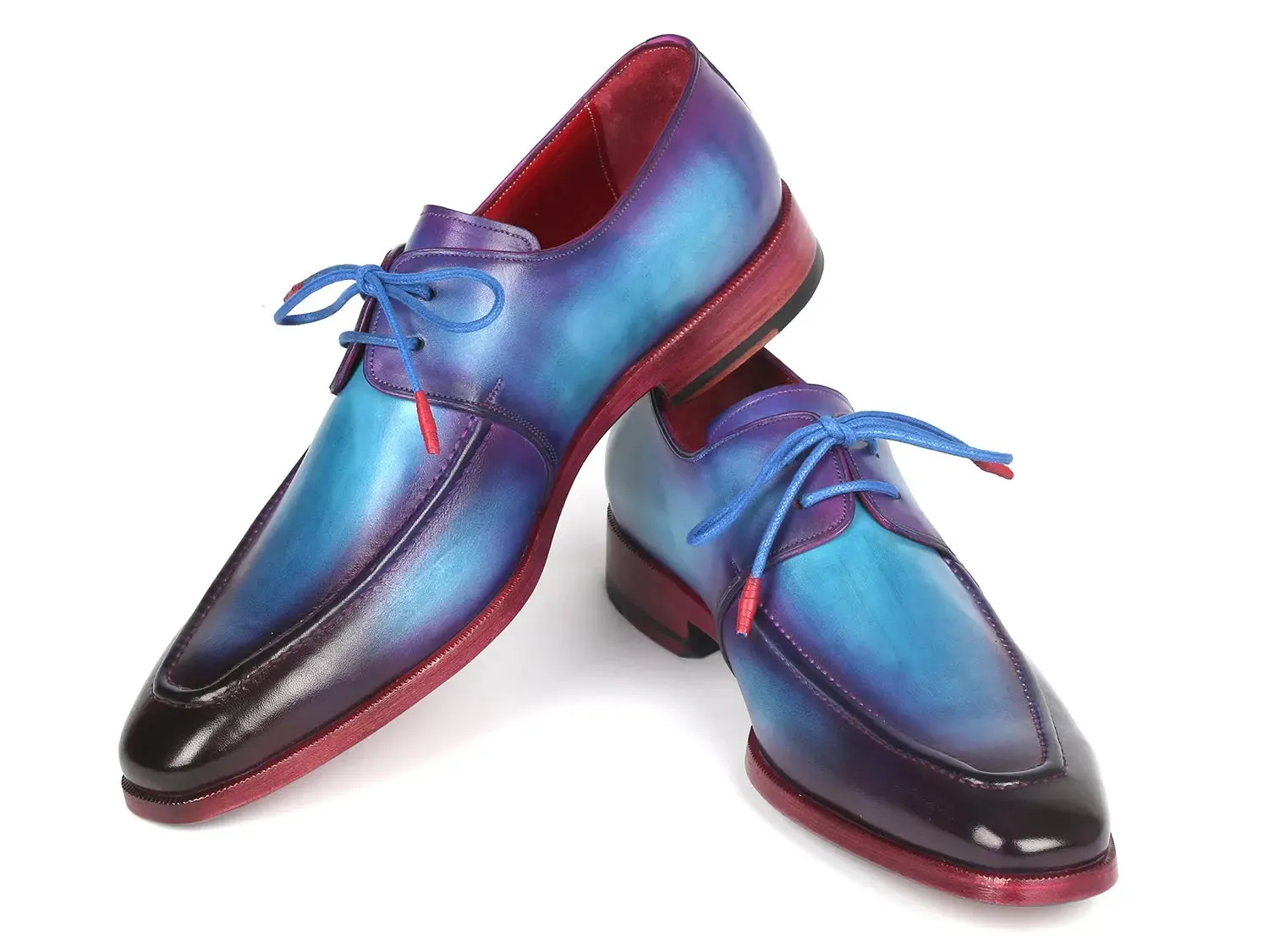 Paul Parkman Schuhe Paul Parkman Herren Schürzchen Derby Schuhe in Türkis & Lila
