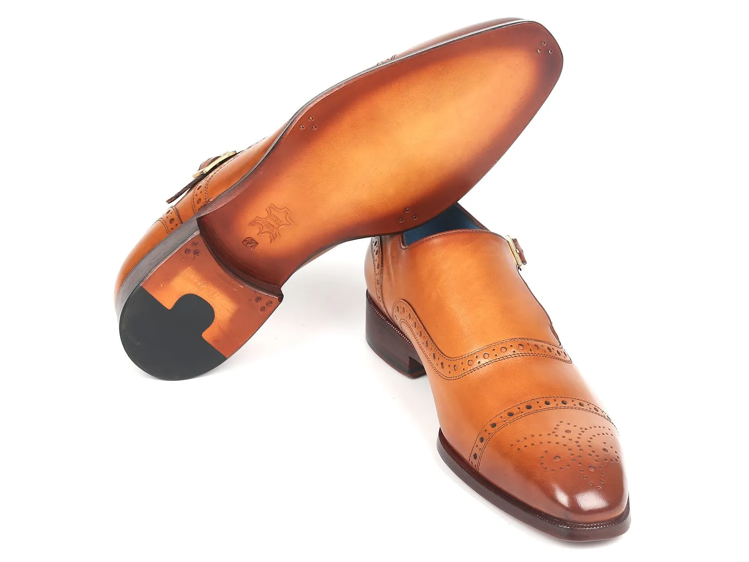 Paul Parkman Schuhe Paul Parkman Herren Schnürschuhe mit Kappe in Cognac