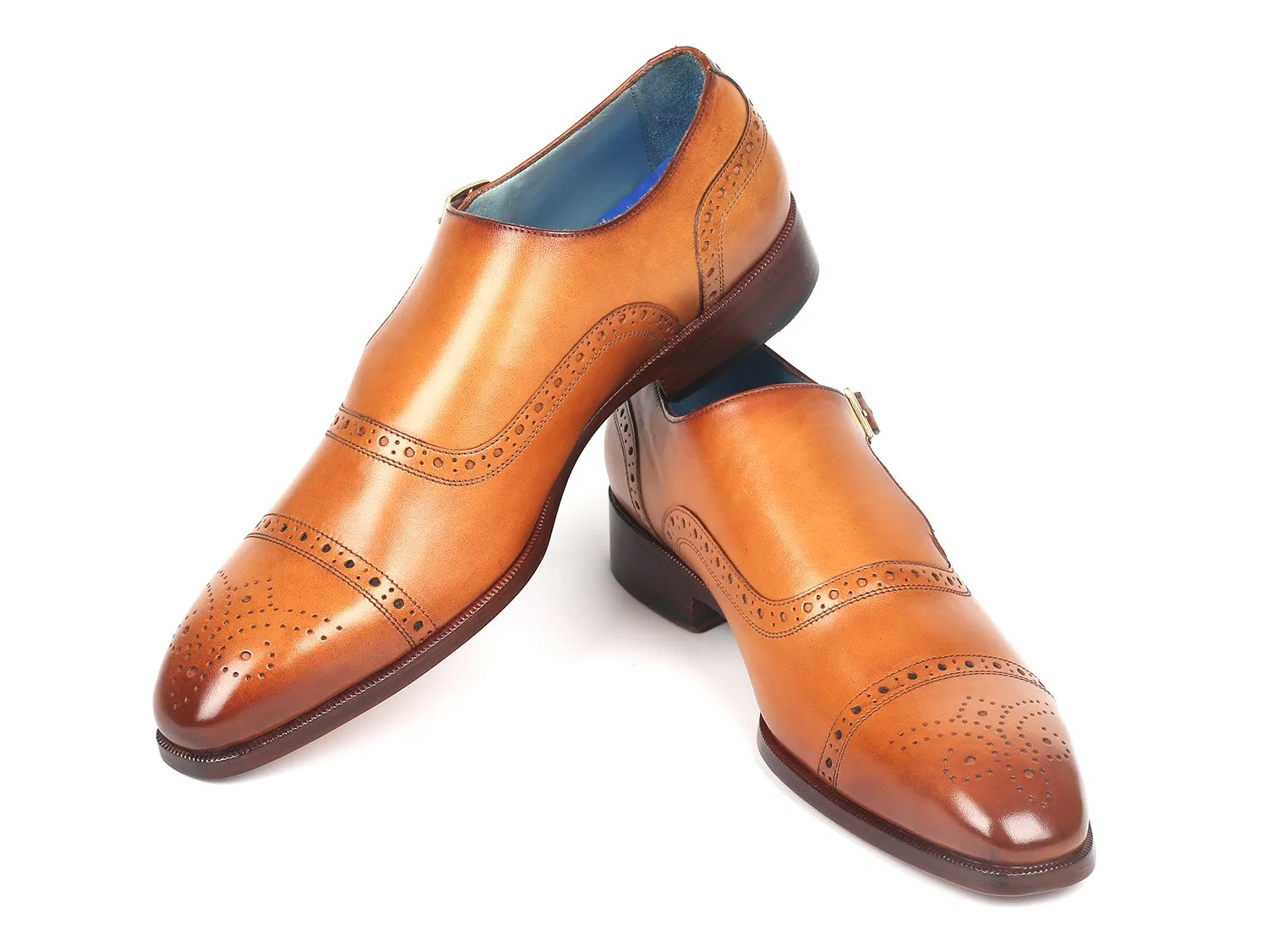 Paul Parkman Schuhe Paul Parkman Herren Schnürschuhe mit Kappe in Cognac