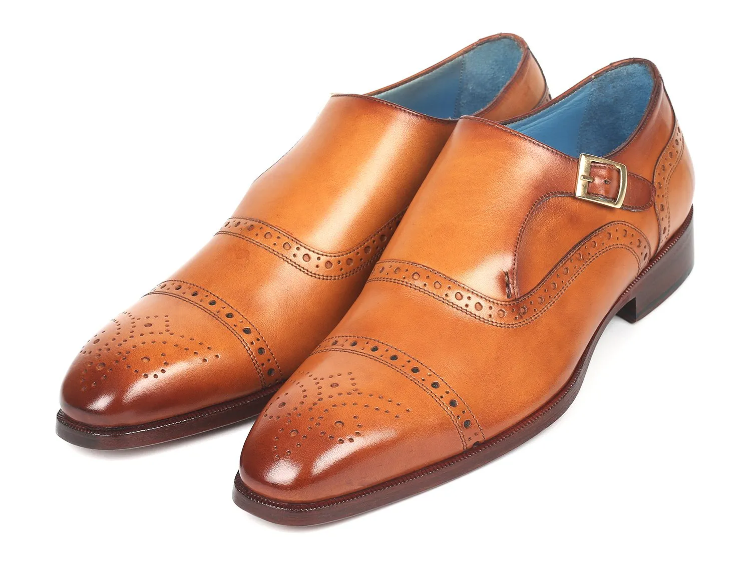 Paul Parkman Schuhe Paul Parkman Herren Schnürschuhe mit Kappe in Cognac