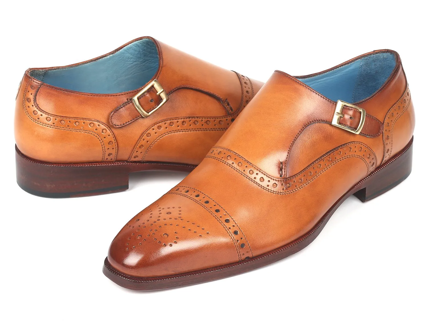 Paul Parkman Schuhe Paul Parkman Herren Schnürschuhe mit Kappe in Cognac
