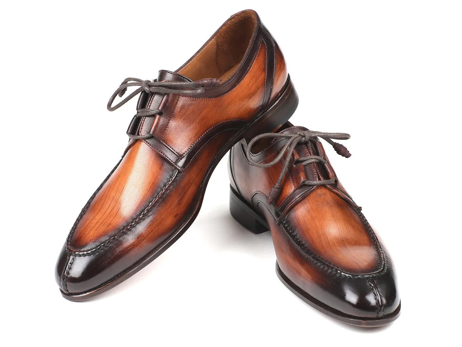 Paul Parkman Schuhe Paul Parkman Herren Ghillie Schnürung Anzugsschuhe in Braun Hochglanz