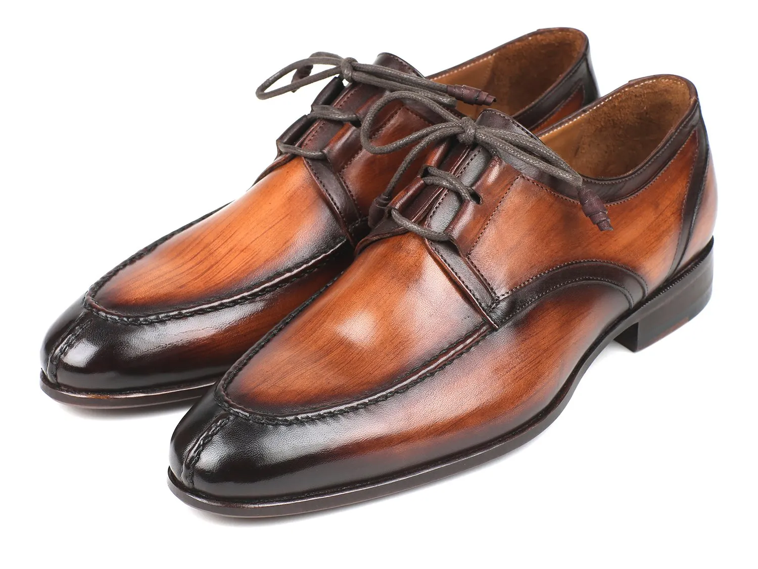 Paul Parkman Schuhe Paul Parkman Herren Ghillie Schnürung Anzugsschuhe in Braun Hochglanz