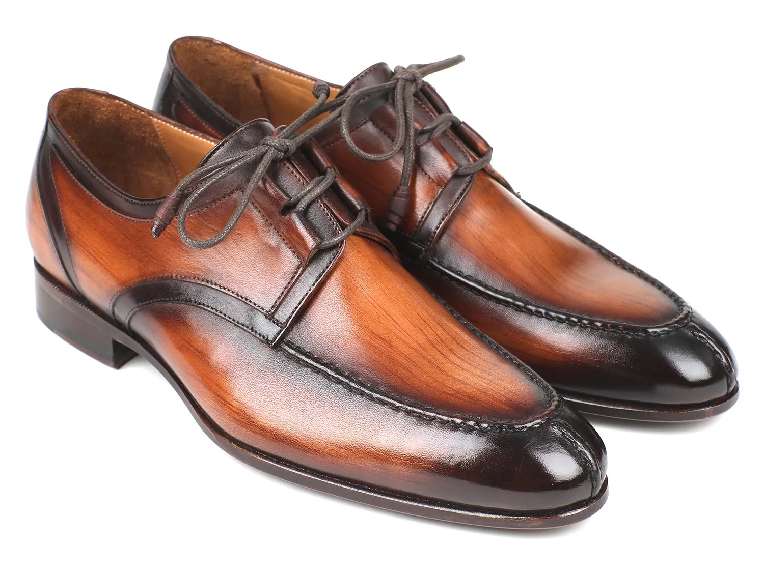 Paul Parkman Schuhe Paul Parkman Herren Ghillie Schnürung Anzugsschuhe in Braun Hochglanz