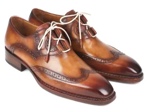 Paul Parkman Schuhe Paul Parkman Herren Ghillie-Schnürung Wingtip Brogues in Braun und Kamel