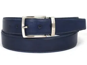 Paul Parkman Shoes Paul Parkman Men's Hand-Painted Leather Belt in Navy
