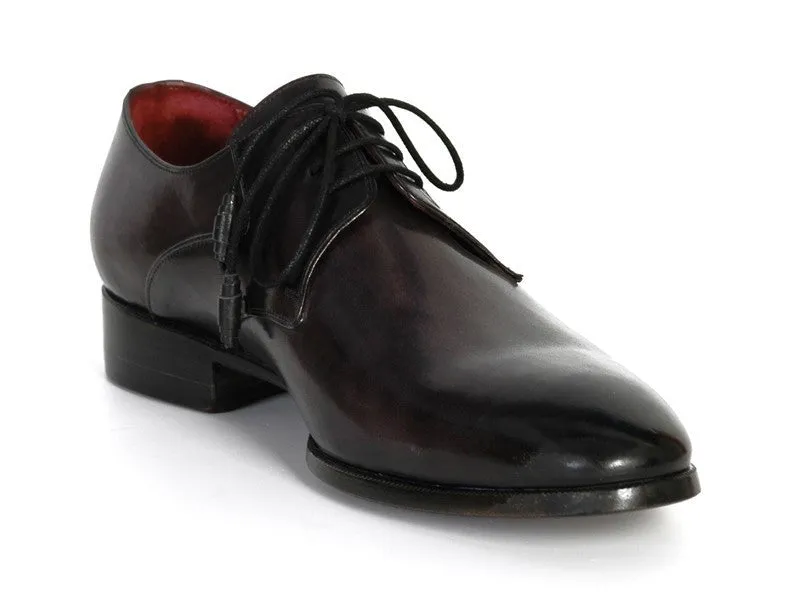 Paul Parkman Schuhe Paul Parkman Herren-Handbemalte Leder Derby-Schuhe in Anthrazit Schwarz