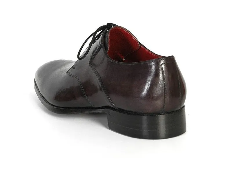 Paul Parkman Schuhe Paul Parkman Herren-Handbemalte Leder Derby-Schuhe in Anthrazit Schwarz