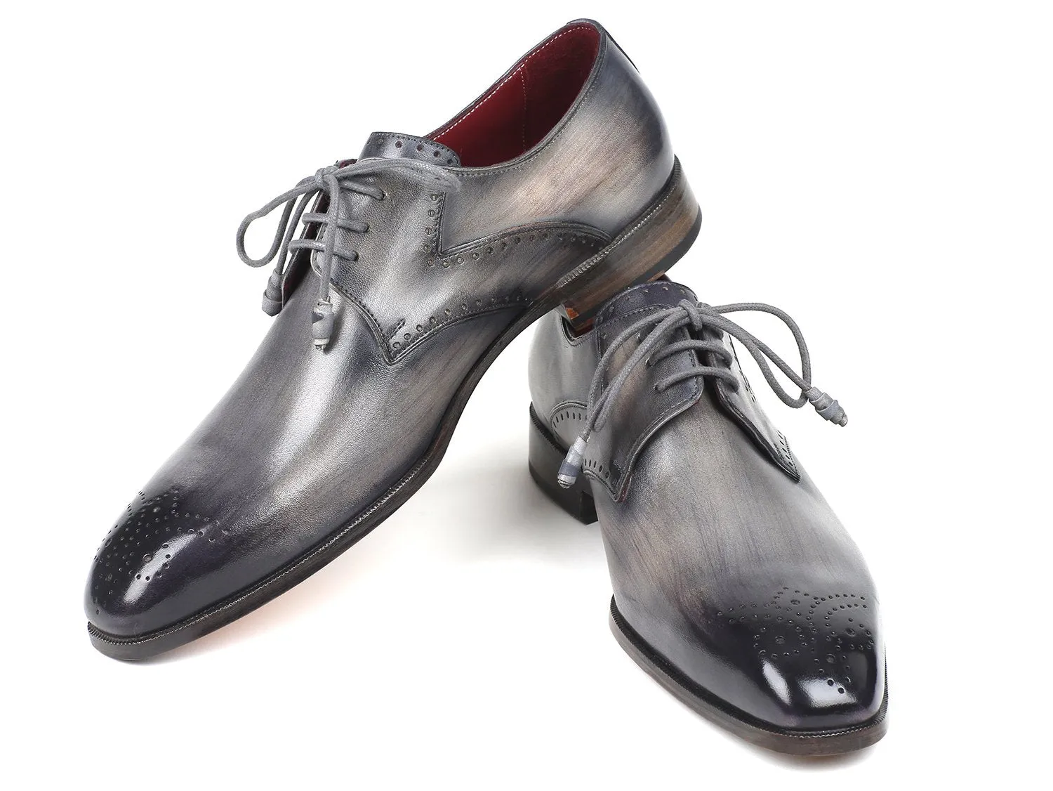 Paul Parkman Schuhe Paul Parkman Herren Medaillon Spitze Derby Schuhe in Grau