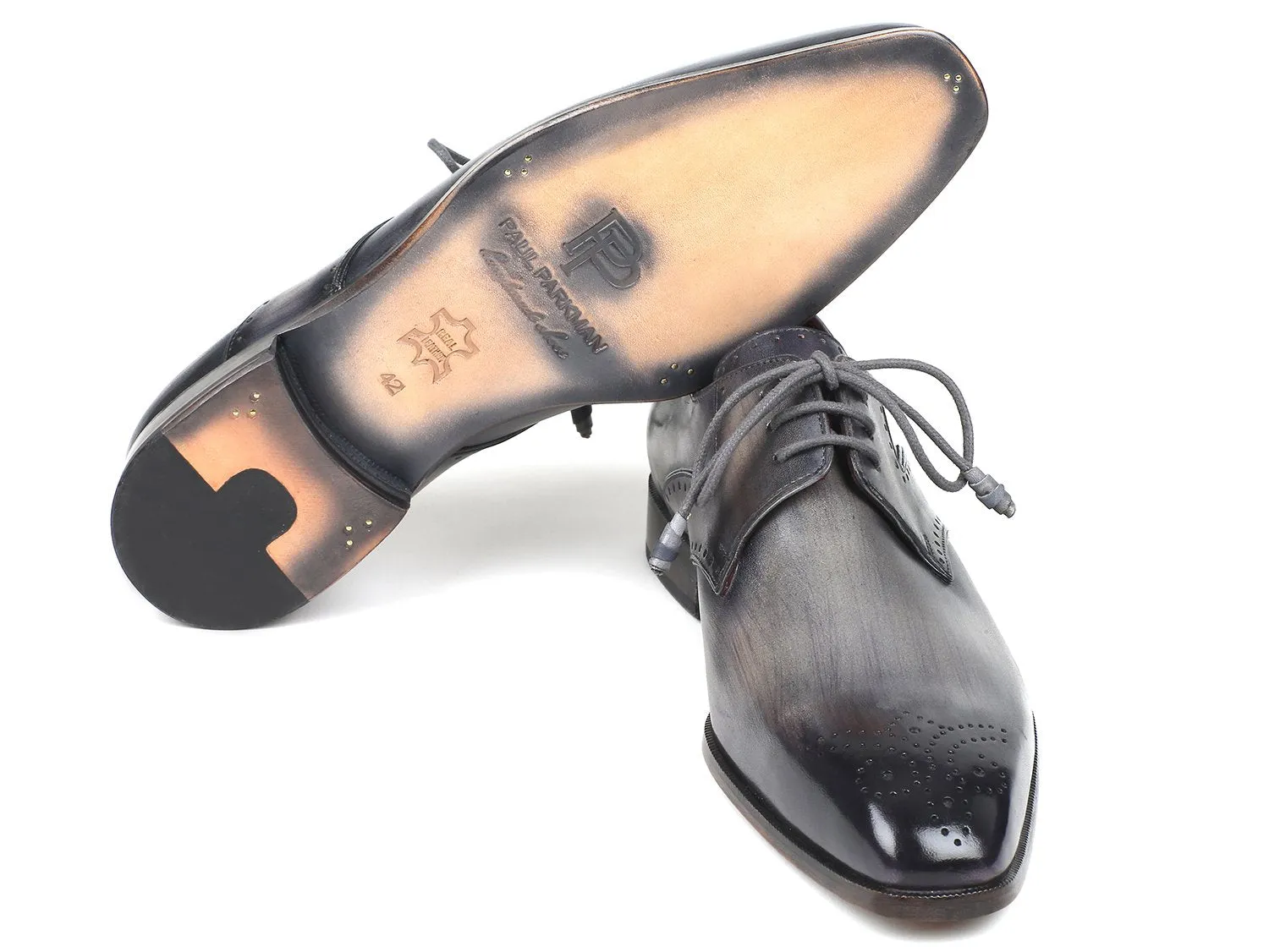 Paul Parkman Schuhe Paul Parkman Herren Medaillon Spitze Derby Schuhe in Grau
