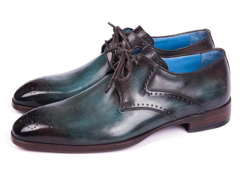 Paul Parkman Schuhe Paul Parkman Herren Medaillon Zehen Derby Schuhe in Türkis & Braun